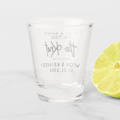 Schuss, wir tippen den Knoten Personalisiert Hochz Schnapsglas (Rückseite)