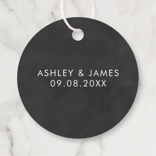 Schuss, wir tippen die Knot Wedding Chalkboard Geschenkanhänger (Rückseite)