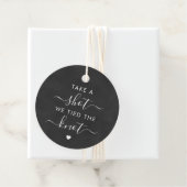 Schuss, wir tippen die Knot Wedding Chalkboard Geschenkanhänger (Beispiel)