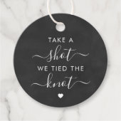 Schuss, wir tippen die Knot Wedding Chalkboard Geschenkanhänger (Vorderseite)