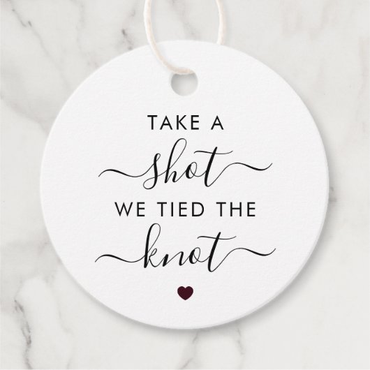 Schuss, wir tippen die Knotehe. Geschenkanhänger (Vorderseite)