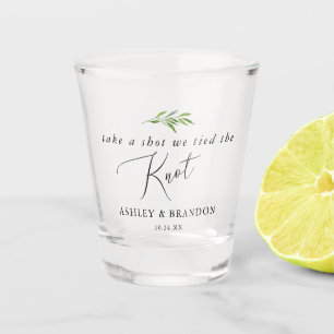Schuss, wir tippen die Knoten-Gastgeschenk Hochzei Schnapsglas