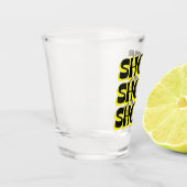 Schüsse Schüsse Schüsse Gelb Schnapsglas (Links)