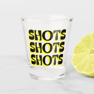 Schüsse Schüsse Schüsse Gelb Schnapsglas