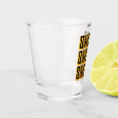 Schüsse Schüsse Schüsse Orange Schnapsglas (Links)