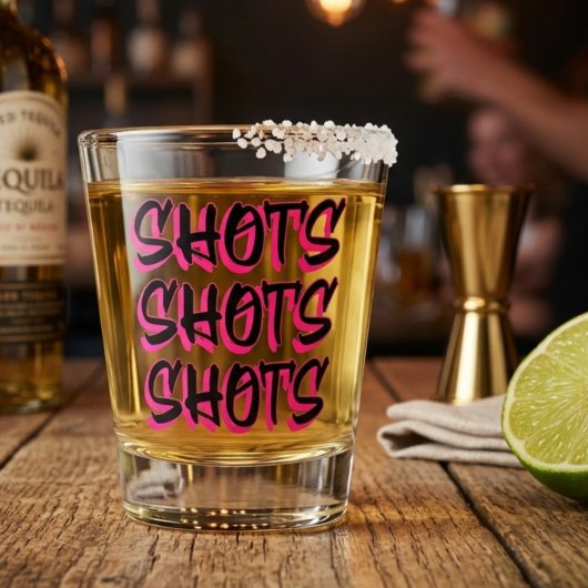 Schüsse Schüsse Schüsse Rosa Shotglas Schnapsglas