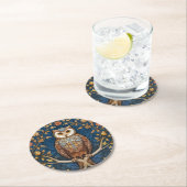 Schüssel auf einem Ast blauer Herbstuntergrund Jug Runder Pappuntersetzer (Vor Ort)