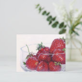 Schüssel Erdbeeren Postkarte (Stehend Vorderseite)