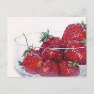 Schüssel Erdbeeren Postkarte