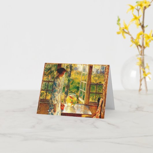 Schüssel Goldfish Eleganter Herbstgruß Karte (Gelbe Blume)