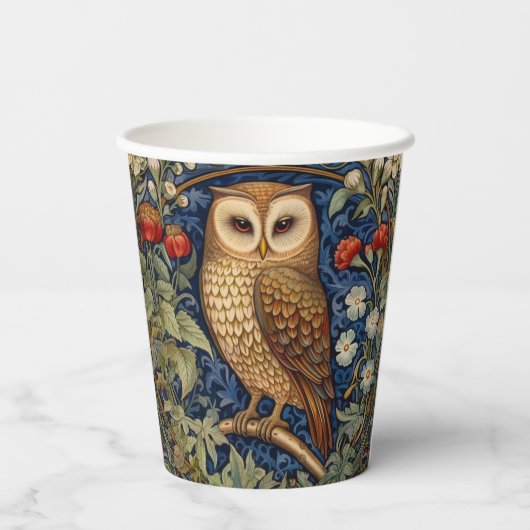 Schüssel im Garten William Morris Stil Pappbecher (Rückseite)