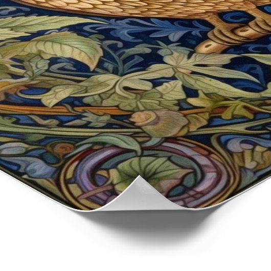 Schüssel im Garten William Morris Stil Poster (Ecke)