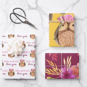 Schüssel immer Liebe Sie wackeln Papierblätter Geschenkpapier Set