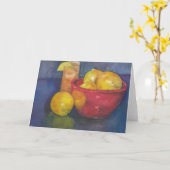 Schüssel Karte leere des Grußes der Zitronen und (Gelbe Blume)