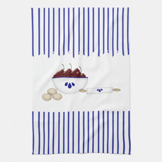 Schüssel Kirschen Küchentuch (Vertikal)