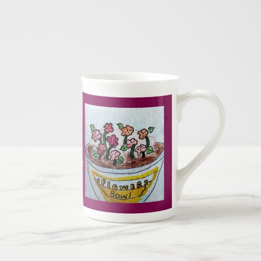 Schüssel mit Blume Wein Porzellantasse (Rechts)