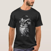 Schüssel mit Brille und Kopfhörer Owl Lover T-Shirt (Vorderseite)