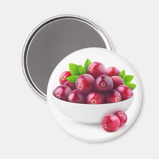 Schüssel mit Cranberries Magnet (Vorderseite/Rückseite)