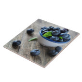 Schüssel mit frischen Blaubeeren Fliese (Seite)