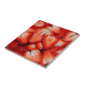 Schüssel mit geschnitten Roten Erdbeeren Fotografi Fliese (Seite)