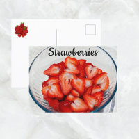 Schüssel mit geschnitten Roten Erdbeeren Fotografi