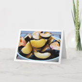 Schüssel mit geschnittenem Pflaumenfrucht Karte (Vorderseite)