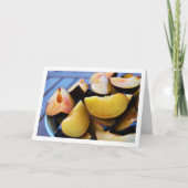 Schüssel mit geschnittenem Pflaumenfrucht Karte (Vorderseite)