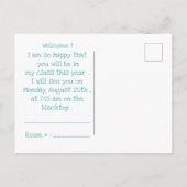 Schüssel mit Kalkbrett und Apfel von hinten in die Postkarte (Rückseite)