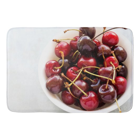 Schüssel mit Kirschen Badematte (Vorderseite)