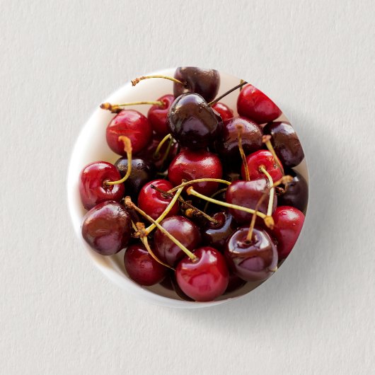 Schüssel mit Kirschen Button (Vorderseite)