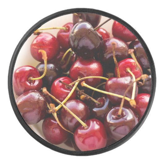 Schüssel mit Kirschen Eishockey Puck (Vorderseite)