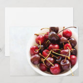 Schüssel mit Kirschen Feiertagskarte (Vorne/Hinten)