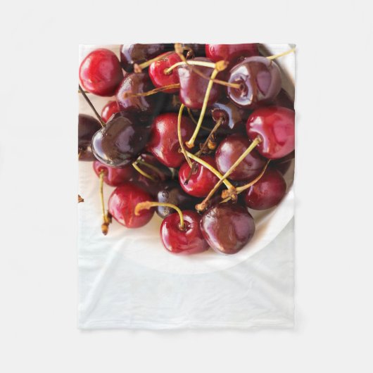 Schüssel mit Kirschen Fleecedecke (Vorderseite)