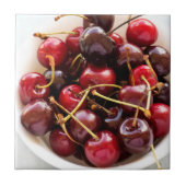 Schüssel mit Kirschen Fliese (Vorderseite)