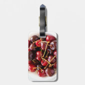 Schüssel mit Kirschen Gepäckanhänger (Rückseite vertikal)