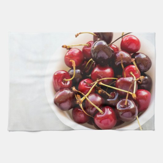 Schüssel mit Kirschen Geschirrtuch (Horizontal)