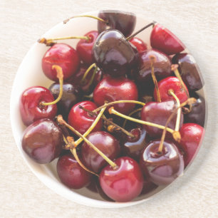 Schüssel mit Kirschen Getränkeuntersetzer