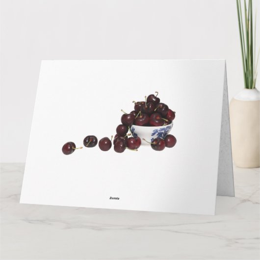 Schüssel mit Kirschen Karte (Rückseite)