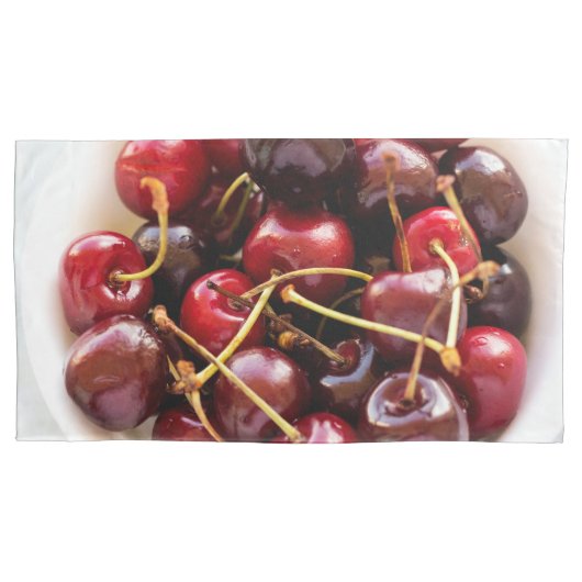 Schüssel mit Kirschen Kissenbezug (Vorderseite-Links)