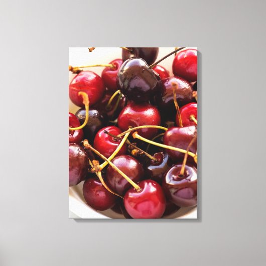 Schüssel mit Kirschen Leinwanddruck (Vorderseite)