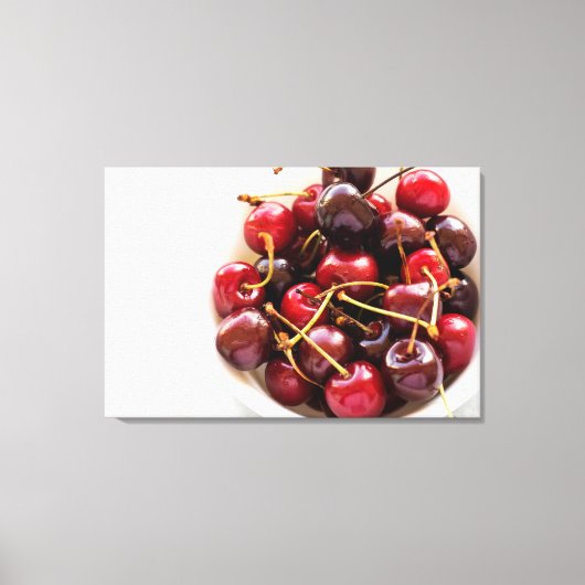 Schüssel mit Kirschen Leinwanddruck (Vorderseite)