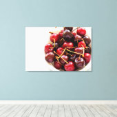 Schüssel mit Kirschen Leinwanddruck (Insitu (Holzboden))
