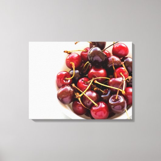 Schüssel mit Kirschen Leinwanddruck (Vorderseite)