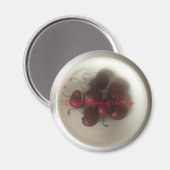 Schüssel mit Kirschen Magnet (Vorderseite/Rückseite)
