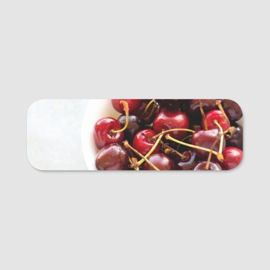 Schüssel mit Kirschen Namensschild (Vorderseite)