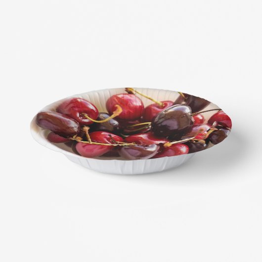 Schüssel mit Kirschen Pappteller (Gewinkelt)
