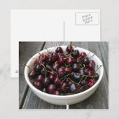 Schüssel mit Kirschen Postkarte (Vorne/Hinten)