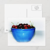 Schüssel mit Kirschen Postkarte (Vorne/Hinten)
