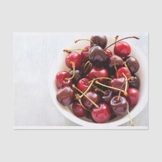 Schüssel mit Kirschen Seidenpapier (Vorderseite)
