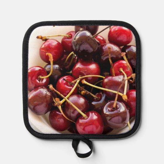 Schüssel mit Kirschen Topflappen (Vorderseite)